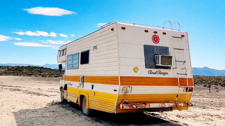Playa_Burning Man RV abandoned_1_Oct 2024